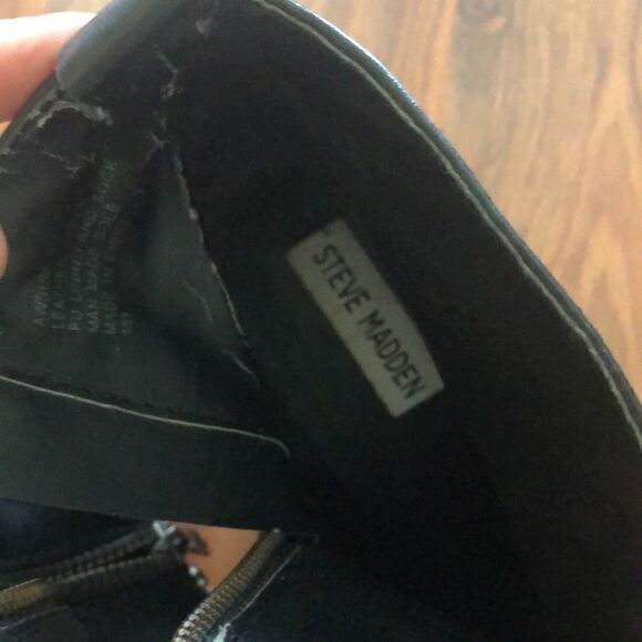 Steve Madden Leather studded low cowboy boots black size 8 - Picture 9 of 11